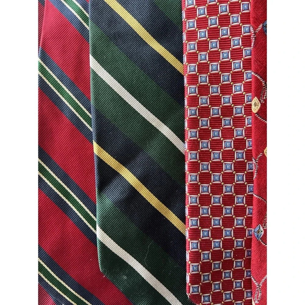 y2k Jos. A. Bank Classic Vintage Silk Tie Lot 7pc Red Blue Green Striped Geo